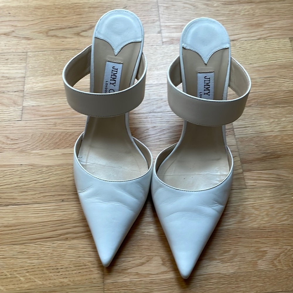 Bridal Jimmy Choo mules. Size 40, runs like a true 9.